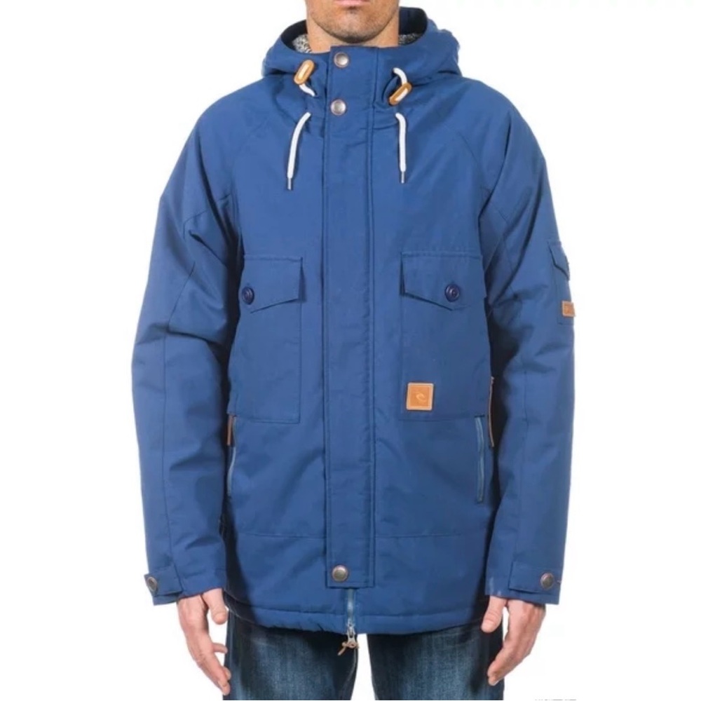 RIP CURL Control Anti Jacket Elite Ski Snowboard Hooded Technical Navy Men's S